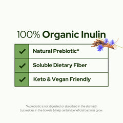 Organic Inulin (FOS Powder) Daily Water Soluble Prebiotic