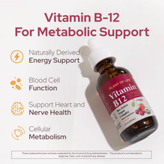 Vitamin B12 Organic Liquid Drops | Energy Mood, and Memory